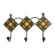 Green Floral Ceramic Tiles Hooks-467 (Set Of Ine Piece)